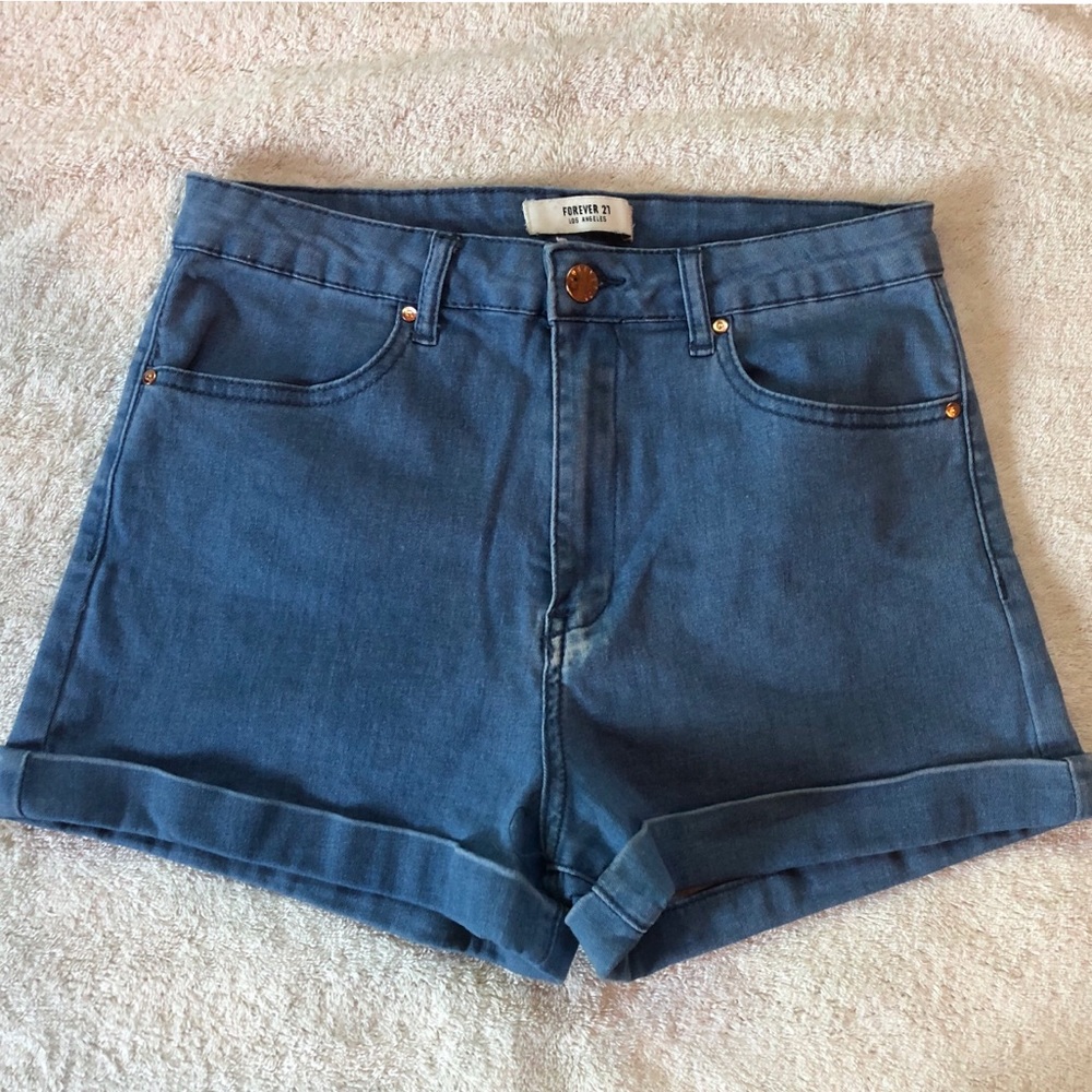 Forever 21 High Waisted Blue Jean Shorts